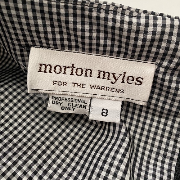 Morton Myles Vintage 80s Big Bow detail Evening Gown Gingham pattern Dress - Picture 11 of 16